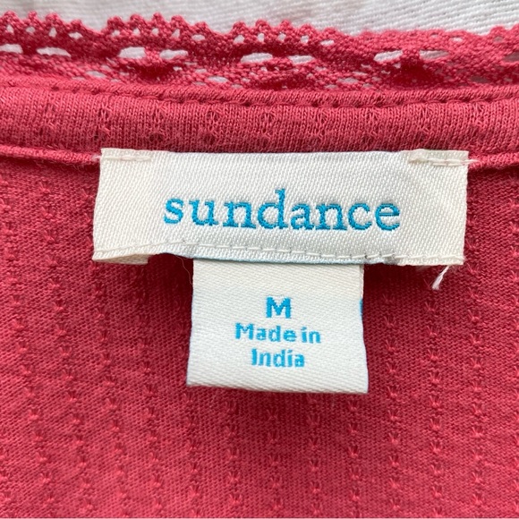 Sundance coral lace vneck long sleeve cotton shirt medium - Picture 4 of 6